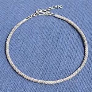 Woven silver choker